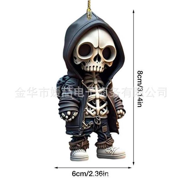 Skull Acrylic Colorful Car Hanging Decoration For Retro Halloween Decor Home