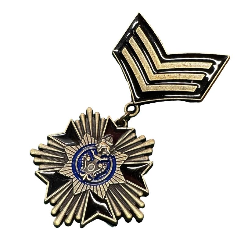 Antique Martial Enthusiast Badge Historical Value Collectible Emblem Badge Metal Pin for Clothes Decoration