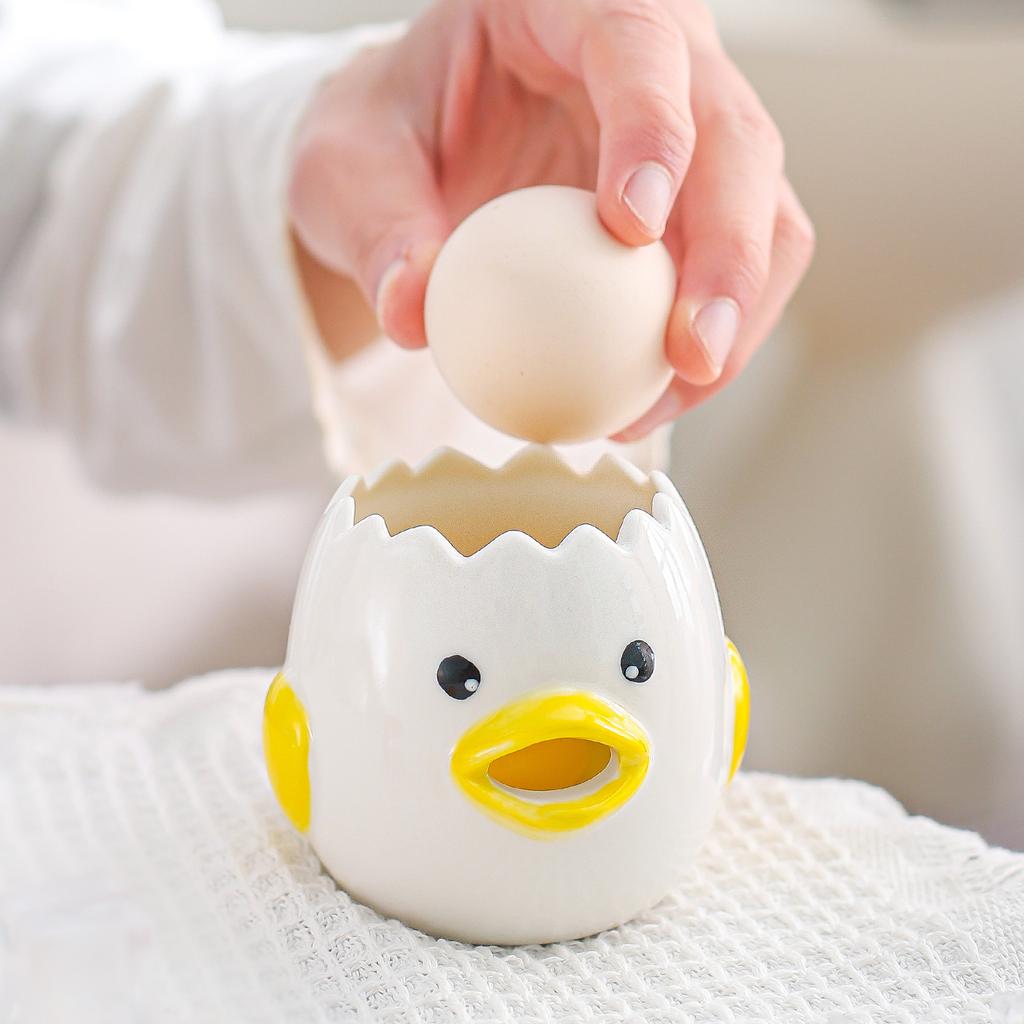 Cute Ceramic Egg Yolk Egg White Separator Household Small Egg Separation Creative Hand-painted Filter