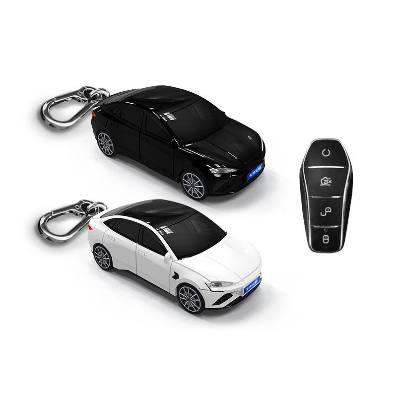 Для BYD Seal Комплект ключей Модель автомобиля Защитный чехол для ключа со светом, Брелок для модели автомобиля Black no light