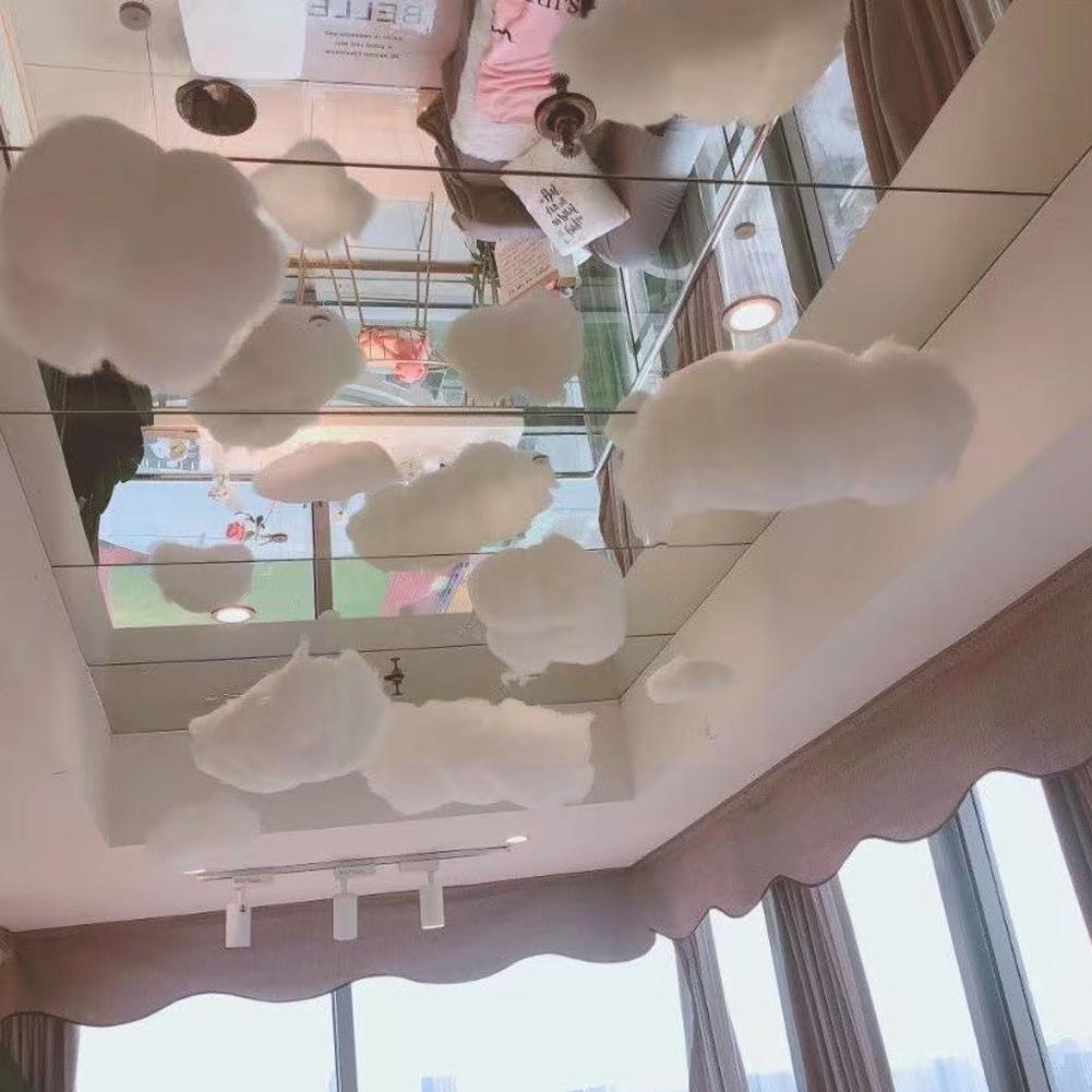 Artificial White Cotton Cloud Wedding Background Decoration Room Party Birthday Christmas Diy Living Props Hanging Decorati Q9R3
