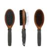 Double-Sided Pet Brush: Antique Boar Bristle & Steel Pin Comb for Dogs.