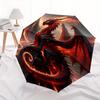 1pc Fiery Dragon's Lair Automatic Opening/Closing Umbrella with Portable Tri-Fold Design, 8-Bone Iron Frame - Outdoor Umbrella for Festivals, Tra
