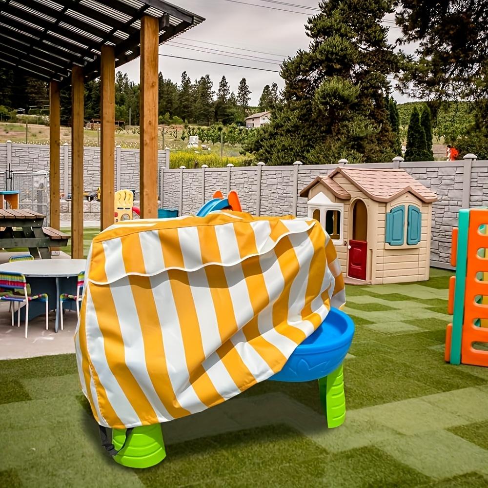 Colorful Striped Outdoor Table Cover for Patio - Fits Splash Pond & Water Tables,Beach-Themed Design, Durable 210D Oxford Fabric