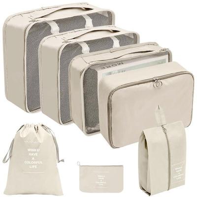 Seven-Piece Travel Organizer Set: Portable, Large Capacity Clothing Storage Bags for Suitcase