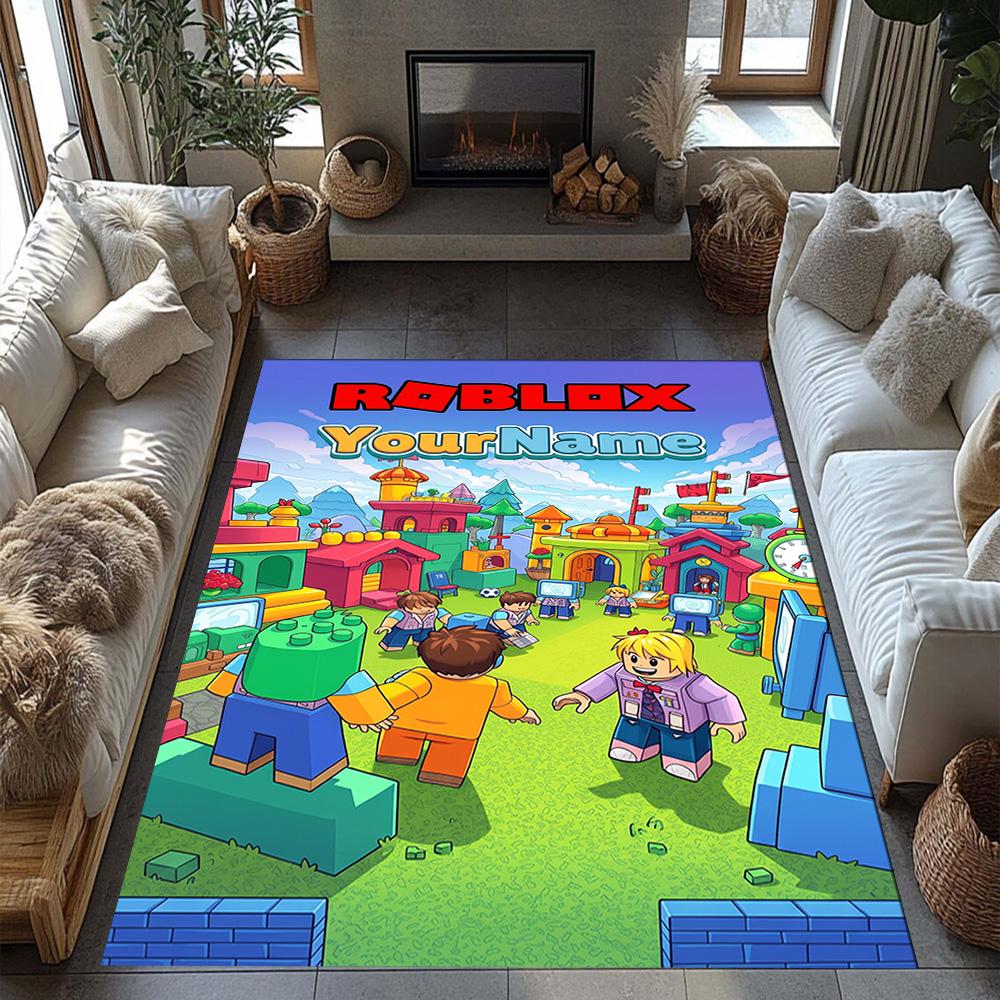 Roblox 450 Customize Your Name Floor Rug Office Rug Suitable for Decorate room Entryway Balcony Kitchen Anti-slip Rug Anime Office Decor