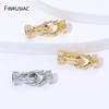 14K Gold Plated Brass Pearl Clasps Connector Fastener For Bracelet,Closure Lock Clasps For DIY Jewelry Making Findings Supplies