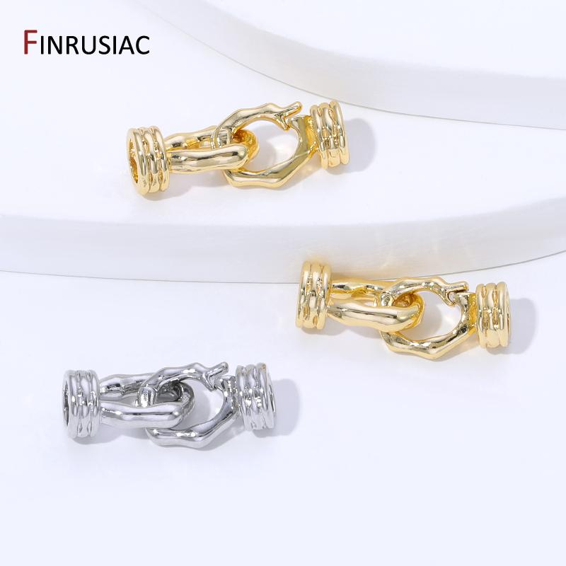 14K Gold Plated Brass Pearl Clasps Connector Fastener For Bracelet,Closure Lock Clasps For DIY Jewelry Making Findings Supplies