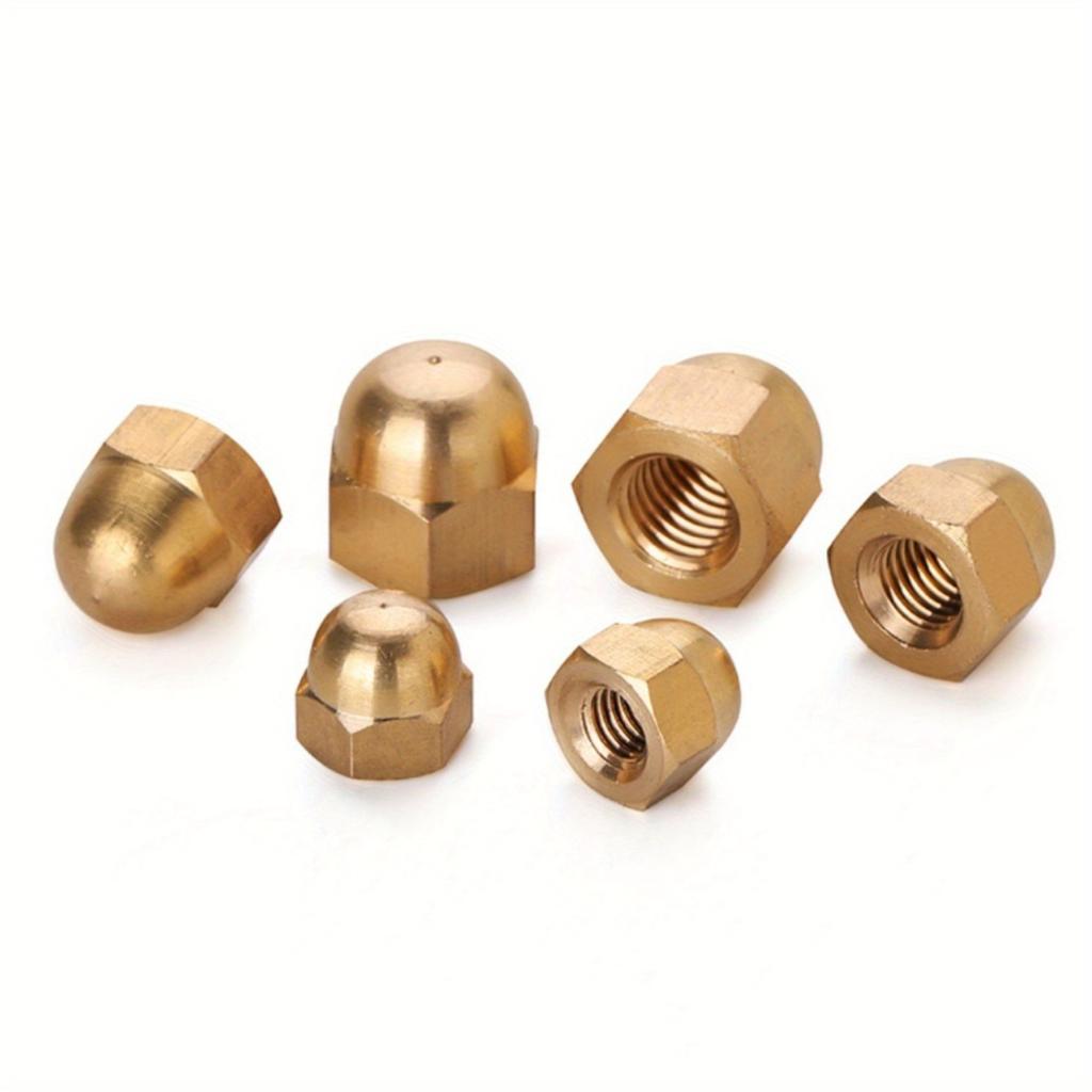 Decorative Brass Dome Head Cap Nuts - M3 To M14 Sizes, Polished Finish Hex Acorn Cover Nuts for Enhanced Fastening