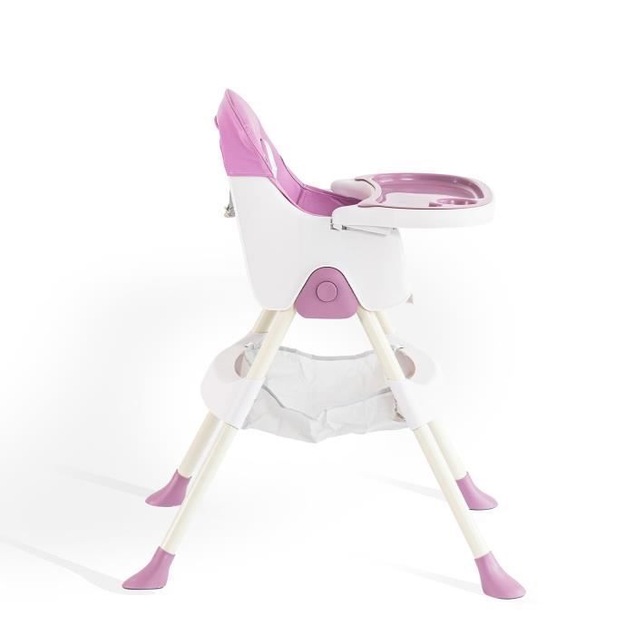 K IKIDO Chaise haute pour bébé, chaise pour repas bébé, évolutive pliable et ajustable, ,De 6 mois à 3 ans(15KG)- violet