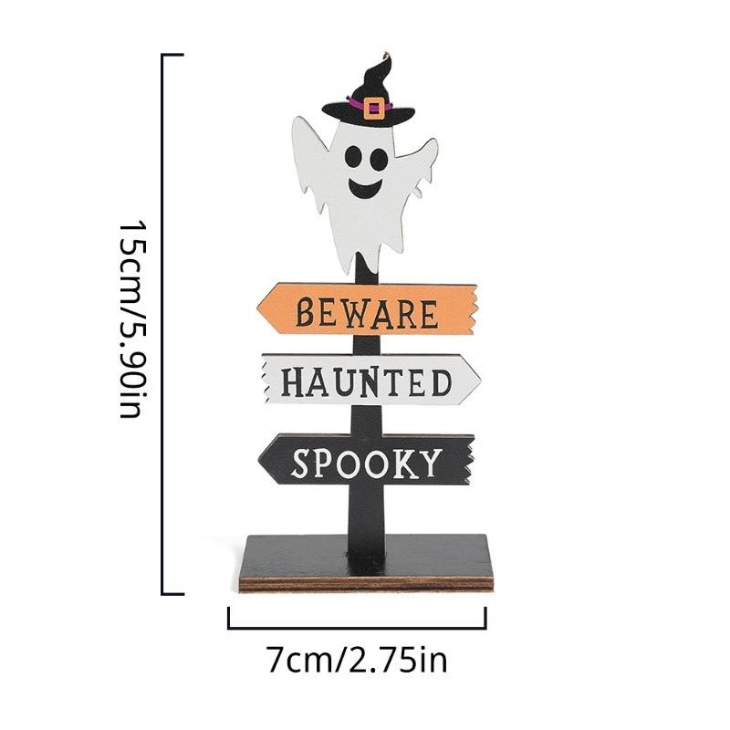 1Pcs Wooden Halloween Decorations Table Pumpkin Ghost Table Centerpiece Ornament for Home Decor Indoor Outdoor Party Accessory