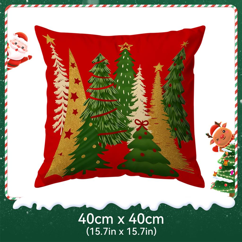 Christmas Tree Pillowcase Bedroom Sofa Cushion Cover 100% Polyester Living Room Soft Cushion Pillowcase Home Decor