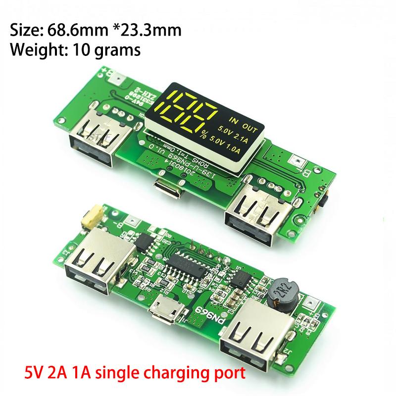 LED Dual USB 5V 2.4A Micro/Type-C USB Mobile Power Bank 18650 Charging Module Lithium Battery Charger Board Circuit Protection