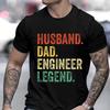 Funny Husband Dad Engineer Legend Retro T Shirts for Men Summer Graphic Retro Streetwear Short Sleeve Father Gifts Men Tshirts