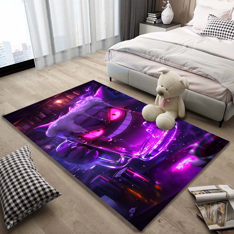 Dark Gengar Pattern Rug - Non-slip Kitchen and Outdoor Rug, Yoga Rug, Home and Bedroom Decor, Birthday Gift 60x90cm