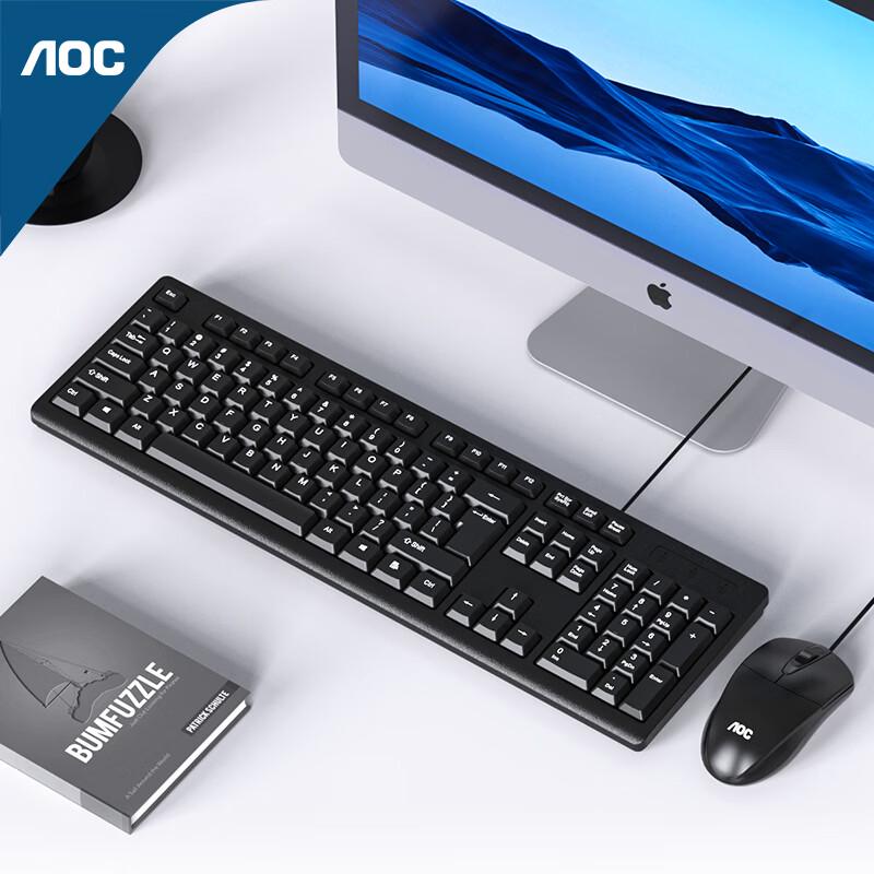 AOC KM160 Wired Keyboard and Mouse Combo with Mouse Pad