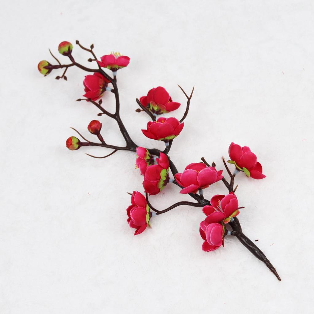 Peach and Plum Blossom Artificial Winter Bouquet for Indoor Decoration
