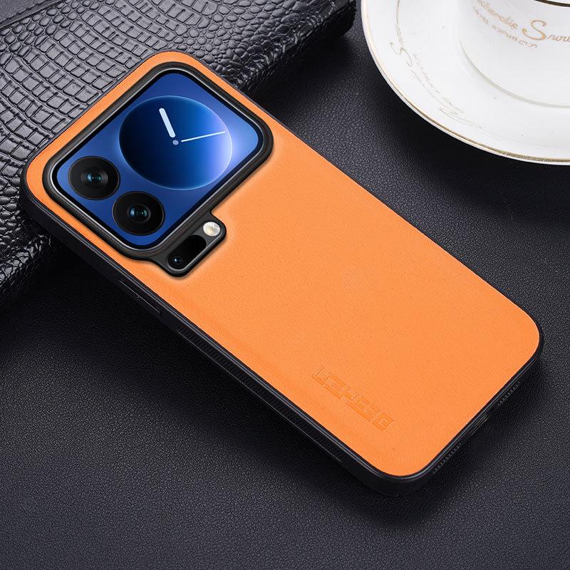 Xiaomi 17 Pro Max Leder-Textur Matt Handyhülle, Sturzfeste Schutzhülle