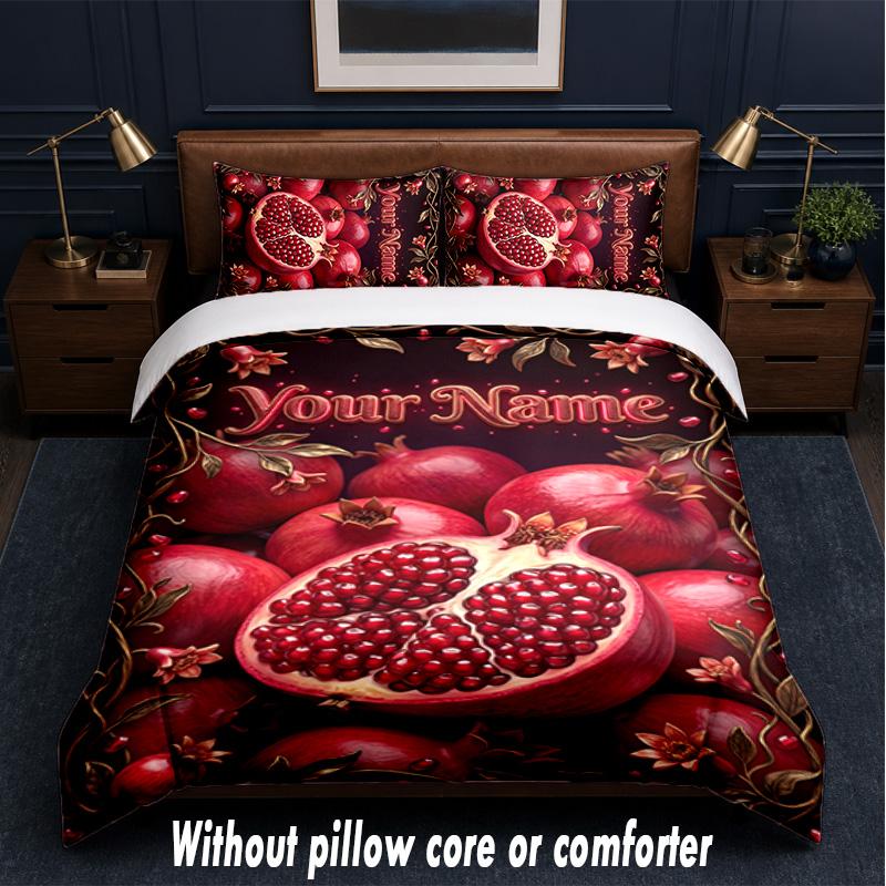 Decorative Artwork Theme Custom Text Or Name 3Pcs Bedding Set,1 Flat Sheet & 2 Pillowcases Personalized Home Bedding