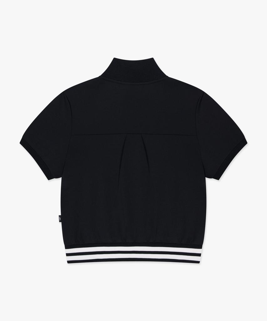 LMC Wm Gothic Football Short Slv Zip-Up Black