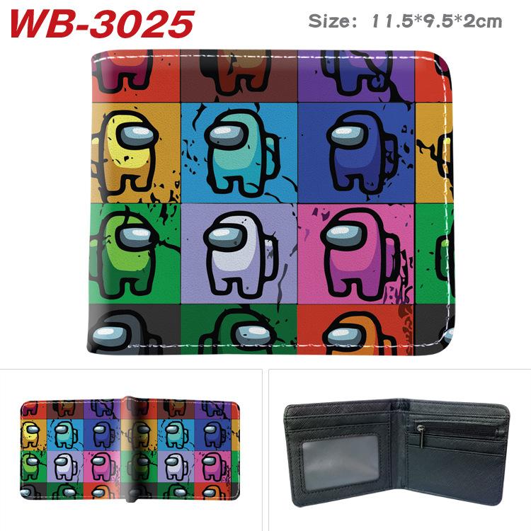 Among Us Wallet PU Leather Bi-fold Short Cartoon Game Card Holder Coin Purse for Students Black
