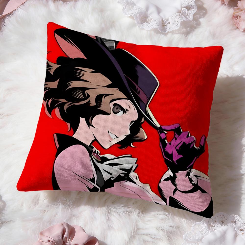 Game p-Persona 5 Cushion Cover Premium Comfort Reversible Pillow Cove -Two In One Design for Any Room & Car Interior