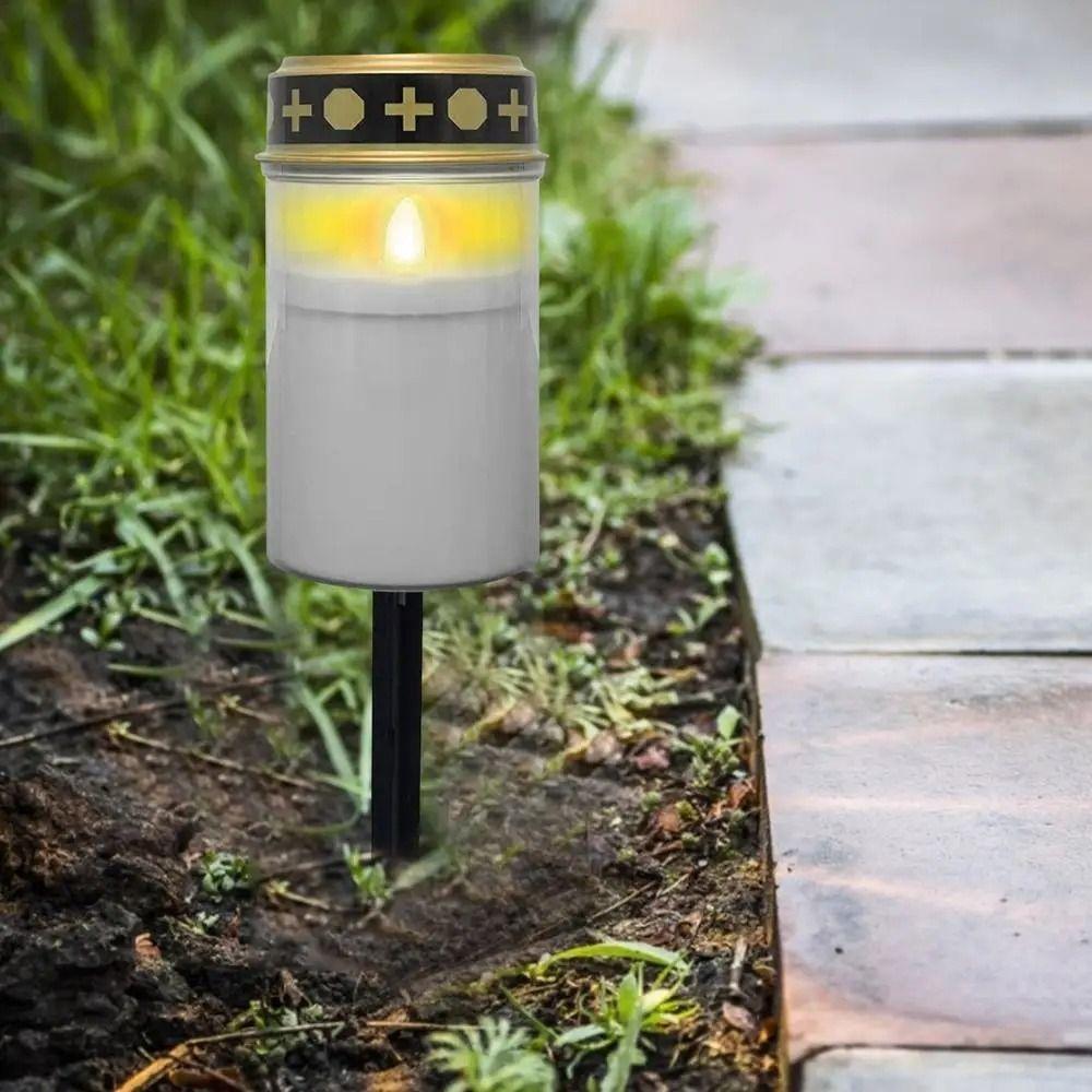 Flameless Cemetery Solar Lamp Waterproof Lawn Lighting Light Tea Light  Halloween Decor