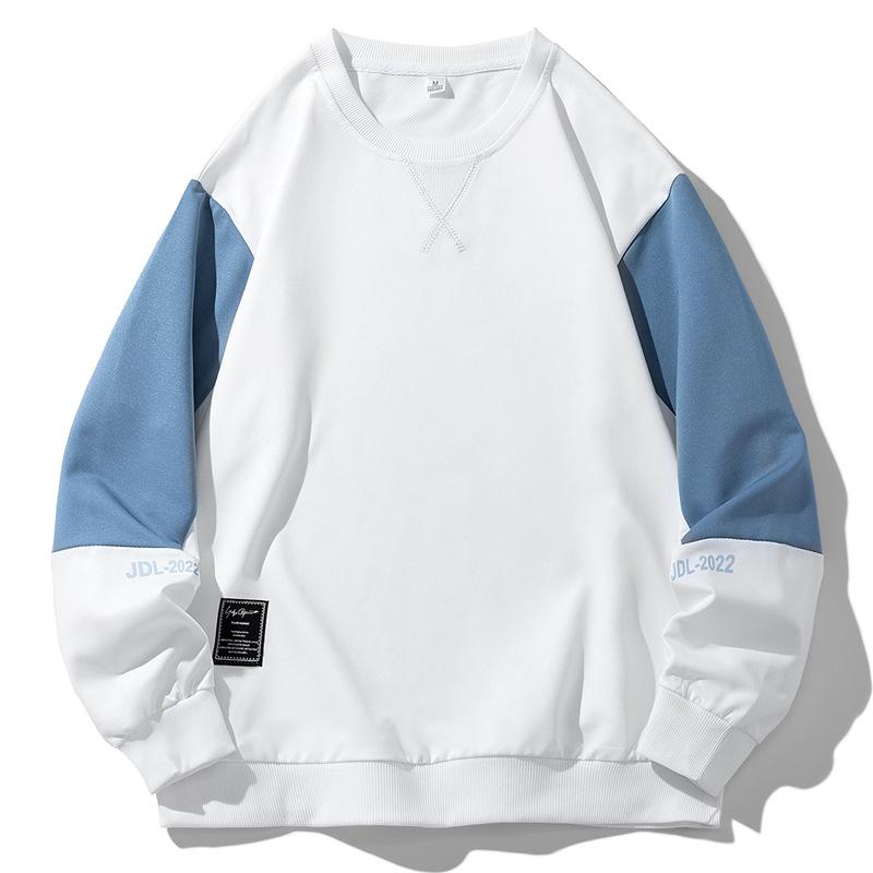 Men s Fleece-Lined Patchwork Hoodie - Loose Fit, Plus Size, Casual Youth Style for Autumn & Winter L