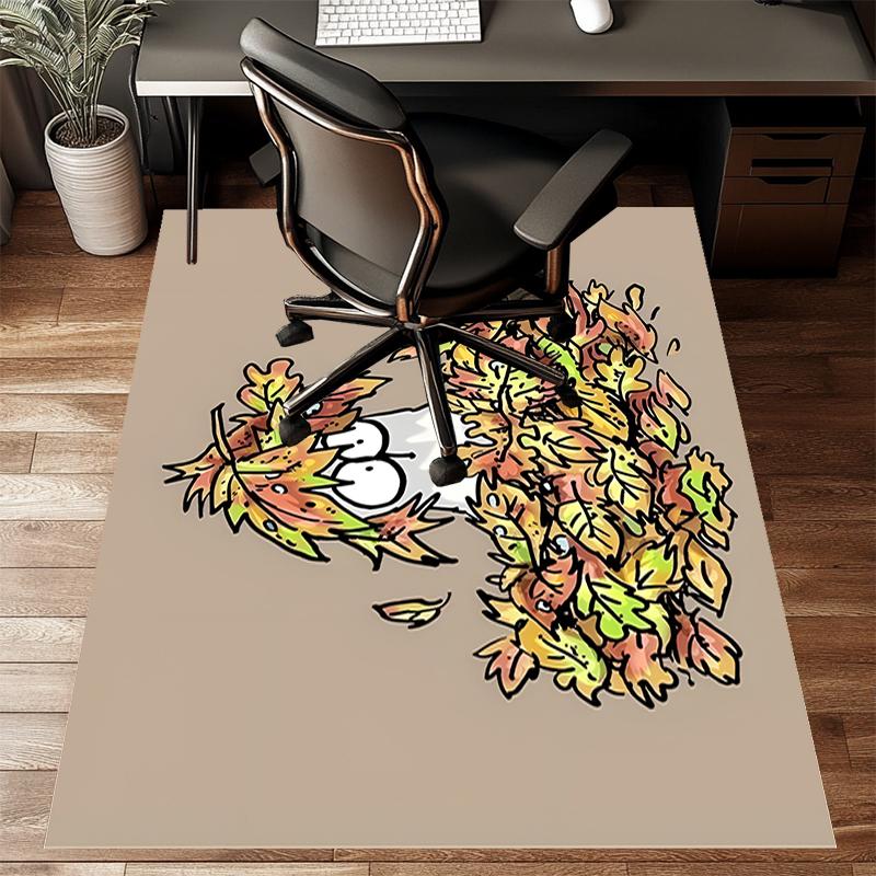 Simon's cat Polyester Carpet, Soft Indoor Mat for Office Chair, Living Room, Computer Desk - Decorative Home Office Rug Design