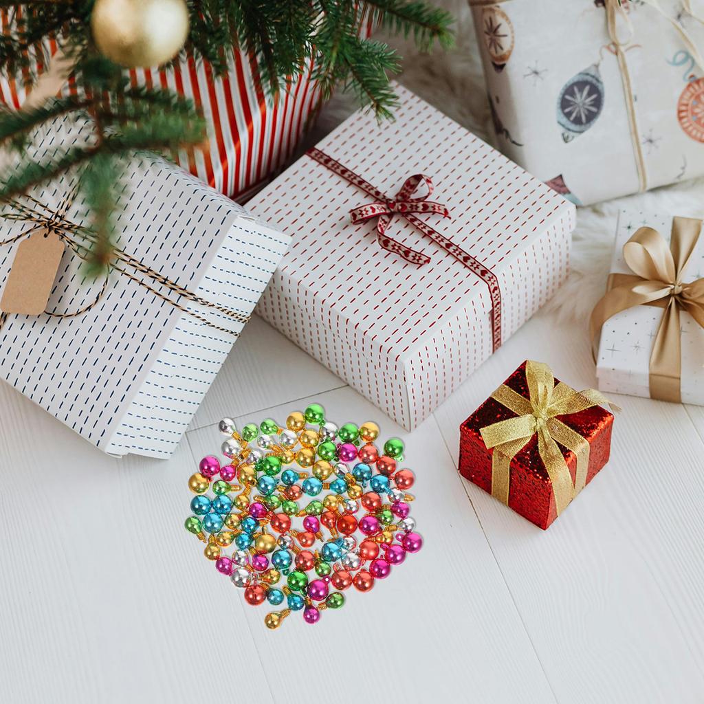 100pcs Mini Christmas Ball Ornaments Colorful Plastic Hanging Decorations Bulb Pendants For Holiday Party Xmas Tree Decoration