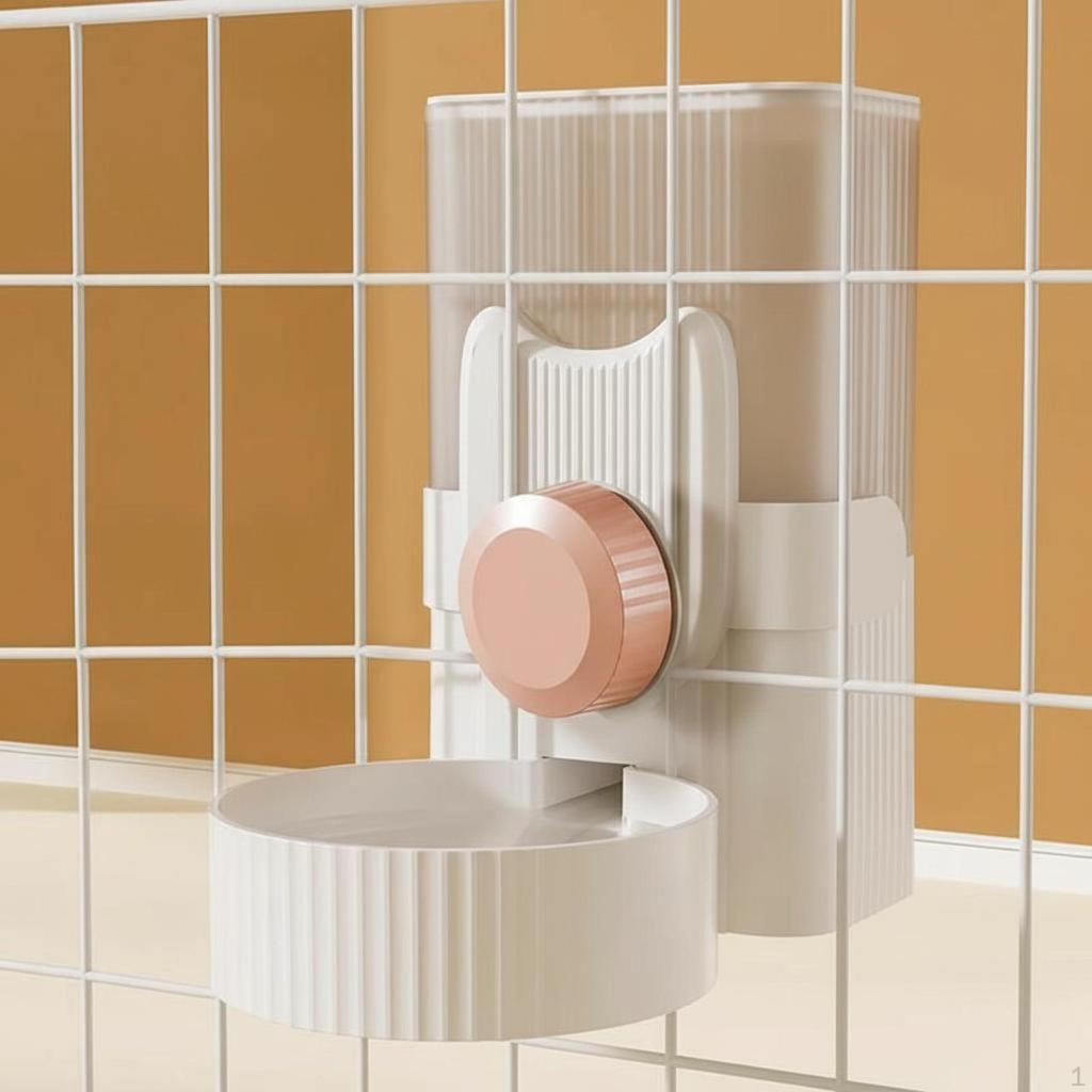 Dog Hanging Automatic Water Dispenser, Large Capacity Feeder, Enclosure Pet Bowl Pink Feeder