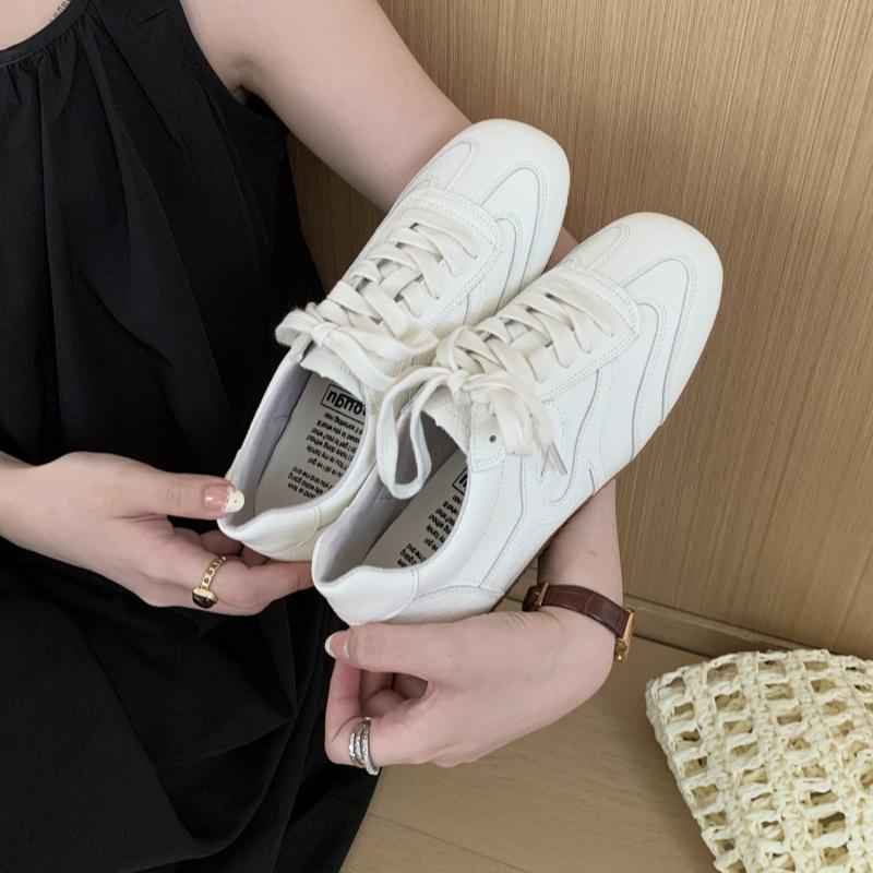 Retro little white shoes women's 2025 new autumn versatile soft-soled Agande training shoes non-slip casual sports shoes