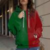 Womens Relaxed Fit Hooded Long Sleeve Sweatshirt With 3D Floral Plaid Print Breathable Comfort Casual Top