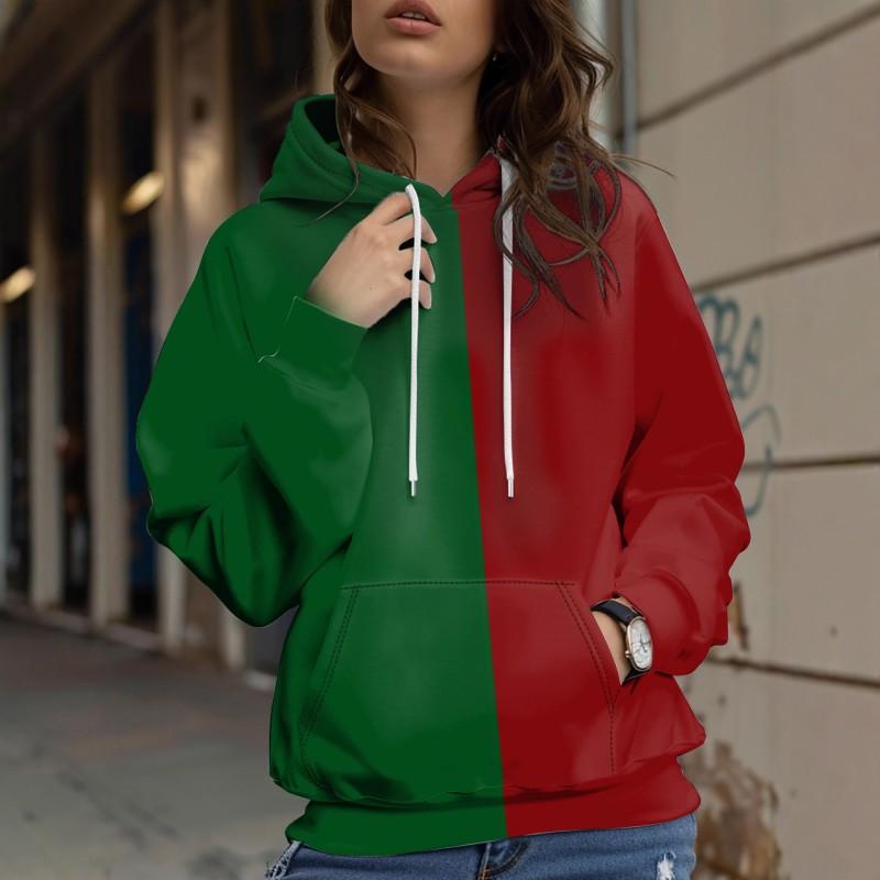 Womens Relaxed Fit Hooded Long Sleeve Sweatshirt With 3D Floral Plaid Print Breathable Comfort Casual Top
