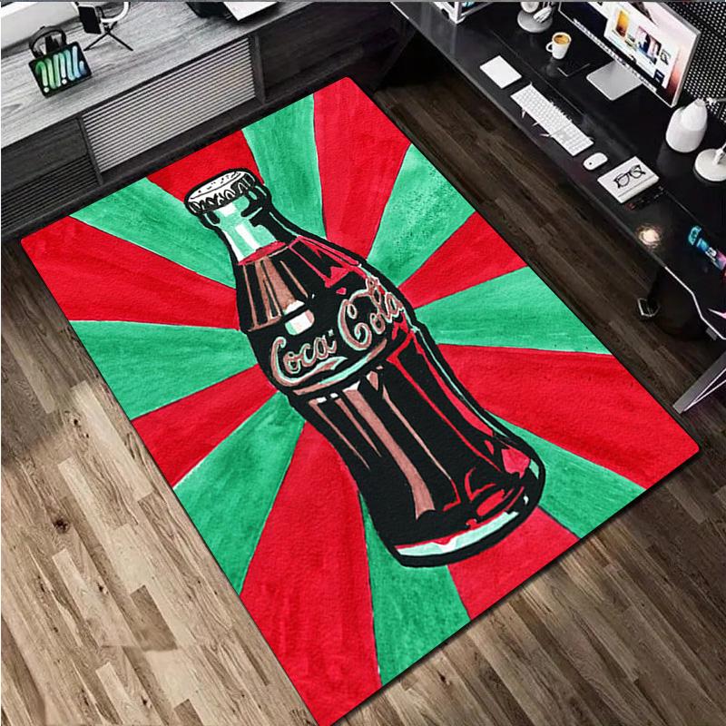 Coca Cola Print Rug - Home Decoration Carpet For Living Room Bedroom Flooring Computer Chair Area Rug