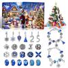 Christmas Advent Calendar With 24 Grids Blue Countdown Box Diy Bracelet Making Kit Holiday Surprise Blind Gifts For Kids Party D