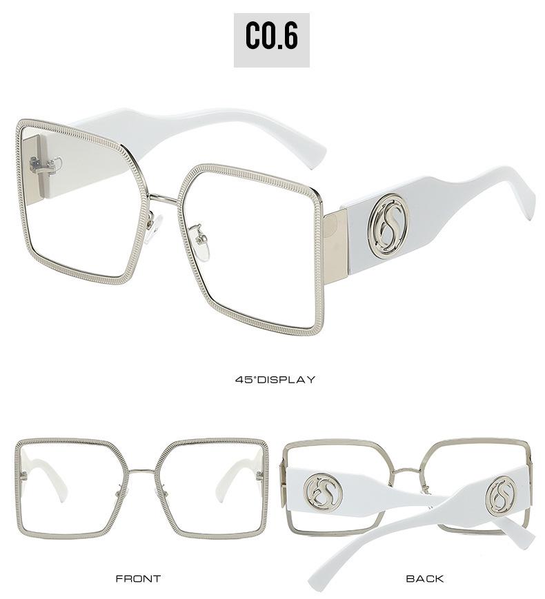 Women's Oversized Square Metal Frame Sunglasses: European & American Trend 3726