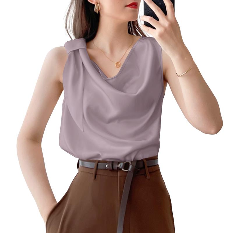 

ZANZEA Женские летние повседневные майки без рукавов с вырезом-качели XL фиолетовый