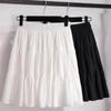 2025 Women's White A-line High Waist Pleated Summer Skirt