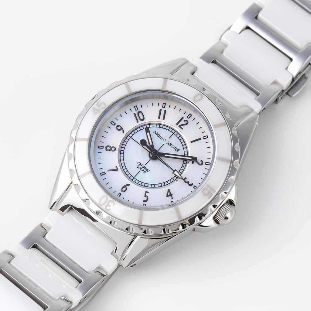 Mauro Geraldi Solar Watch with Ceramic MOP Dial Women's MJ042-2