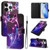 For iPhone 16 Pro Case Pattern Printing Wallet Phone Cover with Strap