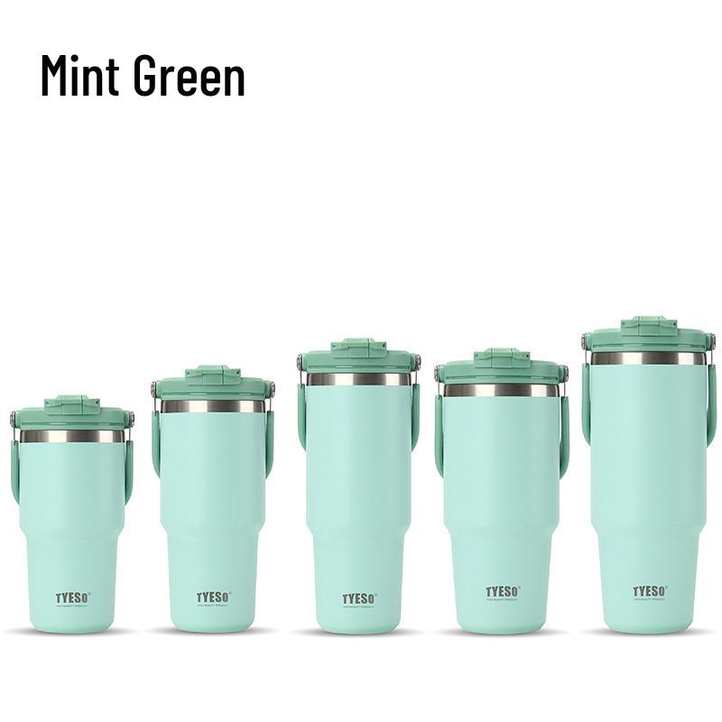 TYESO Stainless Steel Insulated Sports Water Bottle - Large Capacity, Handheld, Car-Friendly