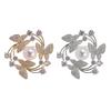 Elegante Schmetterling Blumenbrosche mit Perlenakzenten Legierungsschmuck Sichere Nadel für Damen Party Hochzeitsaccessoires