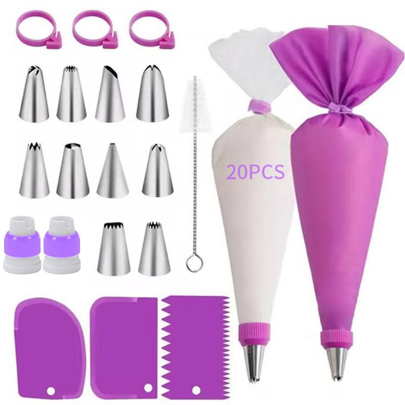 40Pcs Cake Decorating Kit with Stainless Steel Tips TPU Reusable Piping Bag for Cupcake Cookie Pastry Making