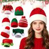 Stretchy Knitted Winter Cap Women Christmas Elf Hat, Cozy Knit Hat with Pom Stylish for Girls Pom, Warm Skull Outdoor Cold Weather