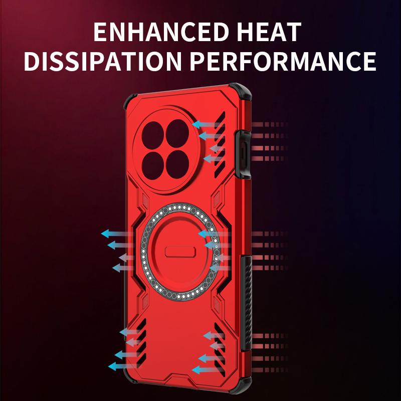 KEYSION Hollow Heat Dissipation Case for OnePlus 13R 5G Silicone+PC Magnetic Cooling Shockproof Phone Cover for 1+ Ace 5 Pro 5G