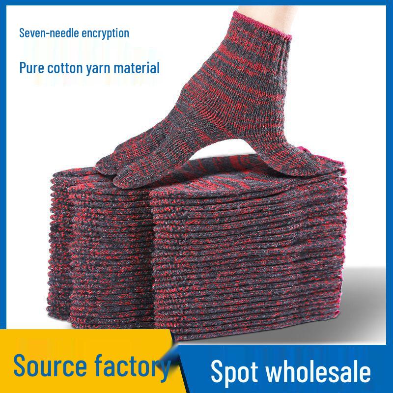 Durable, Thickened Yarn Work Gloves: Wear-Resistant, Dirt-Resistant Cotton for Repair & Construction
