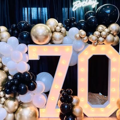 1PC 73cm Number Frame with Small White/Warm Light 3D Foam Board Digital Lighting Model Suitable for Birthday Parties, Anniversary Decorations