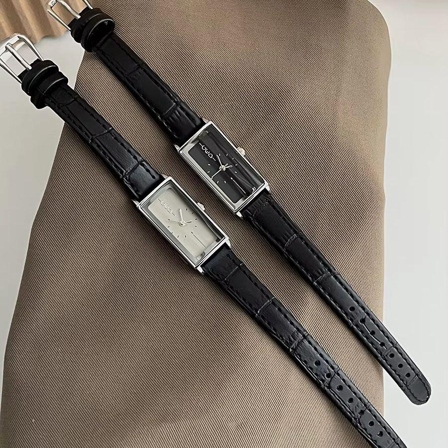Retro Luxury Watches for Women Rectangle Dial Leather Strap Waterproof Quartz Wristwatch Elegant Office Ladies Dress Clock Gift