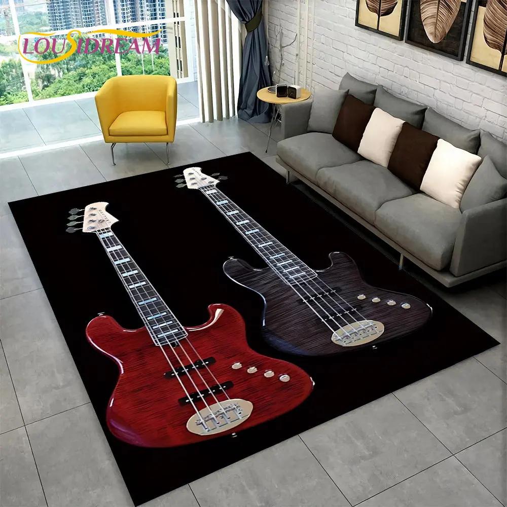 Gitara klasyczna gitara elektryczna dywanik basowy, dywanik do salonu sypialnia Sofa wycieraczka Decor, gra dla dzieci antypoślizgowa mata podłogowa
